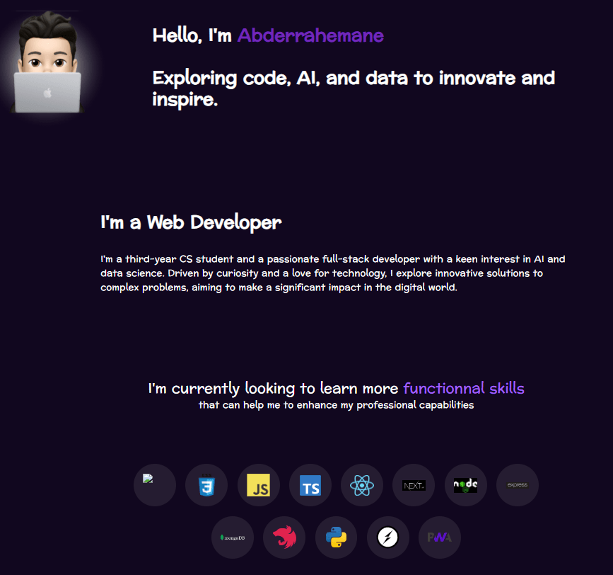 Portfolio v1 screenshot